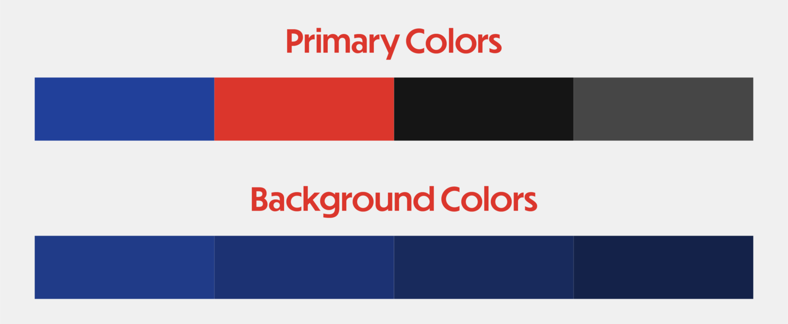 Legal Sea Foods Primary and Secondary colors within the new brand guide.